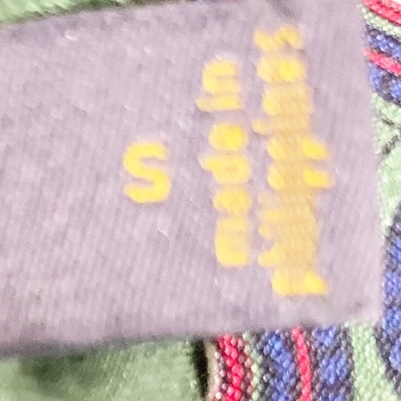 Outback Red Mixed Medium Sleeveless Geometric Print Blouse Keyhole Back w Button - Picture 9 of 11